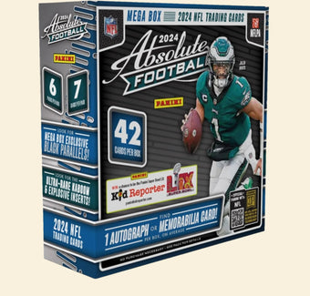 compare product 2024 Panini Absolute Football Mega Box (Black Parallels)