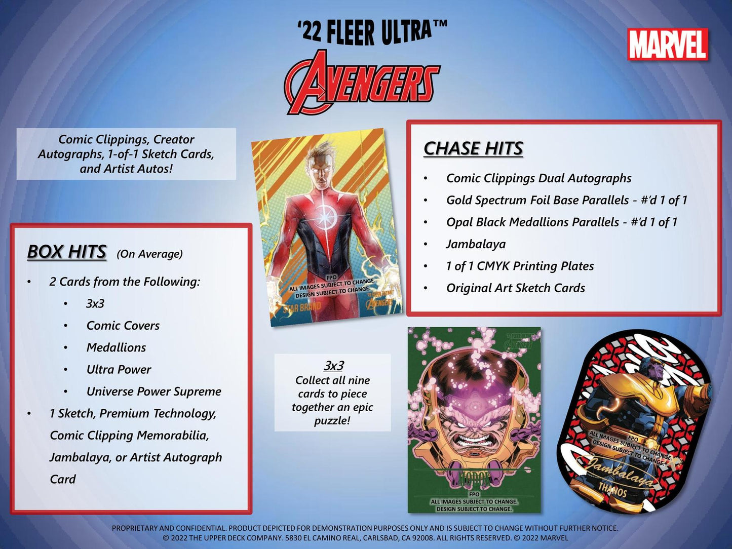 Marvel Fleer Ultra Avengers Hobby Pack (Upper Deck 2022)