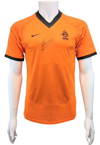compare product Dennis Bergkamp Autographed Front Signed Netherlands 2000/02 Home Jersey