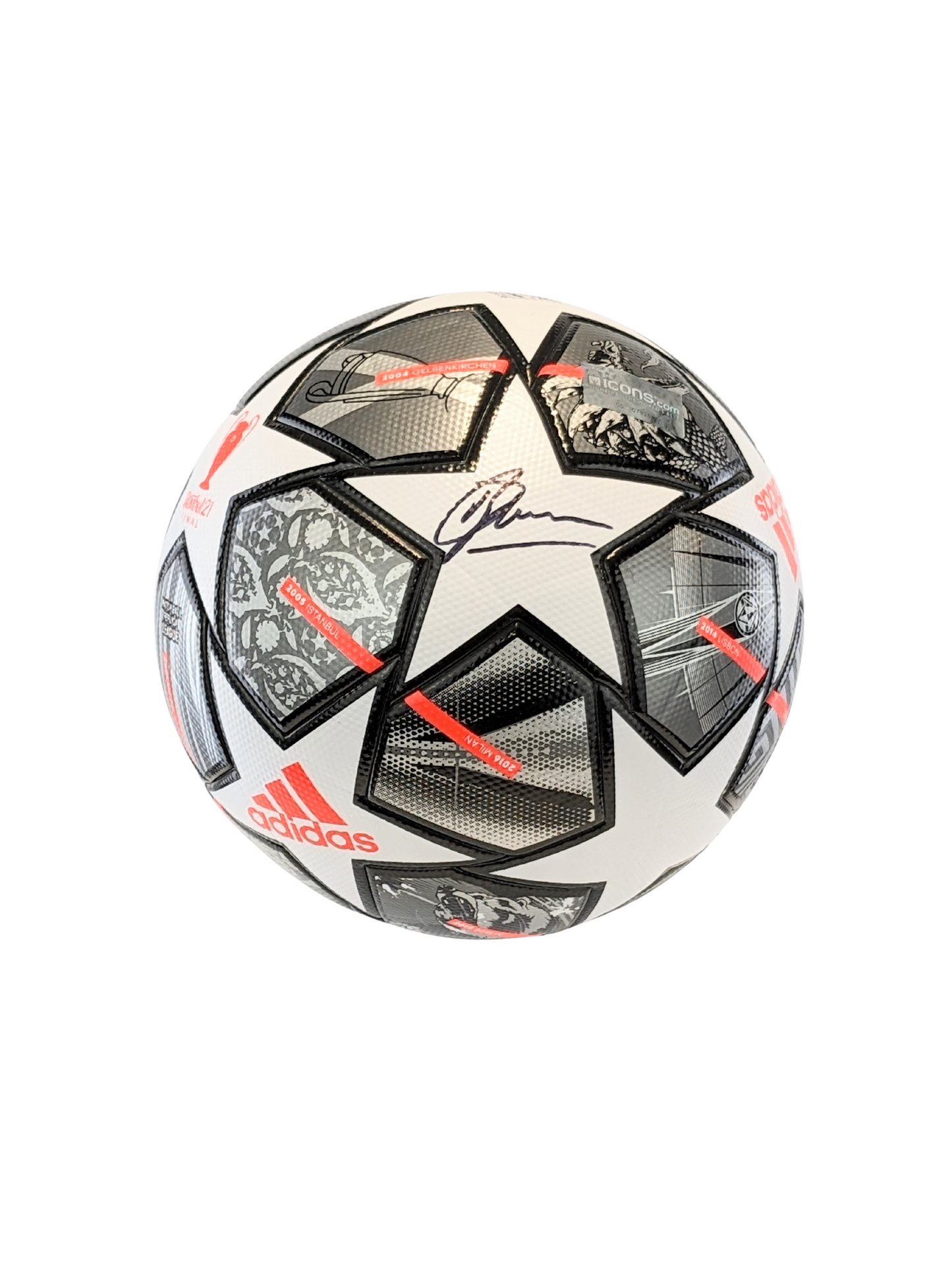 Dennis Bergkamp Autographed Adidas UEFA Champions League Soccer Ball