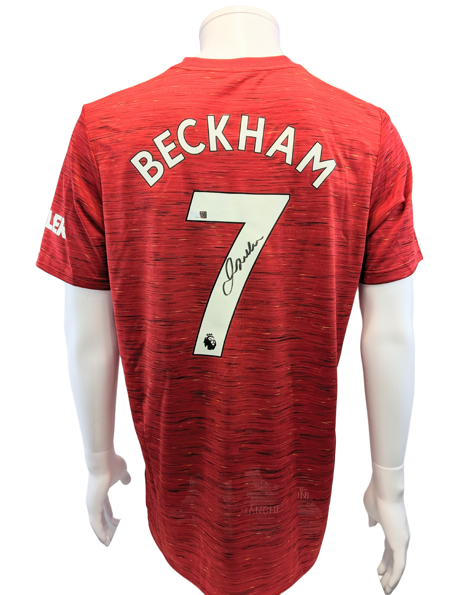 David Beckham #7 Autographed 2020/21 Manchester United Adidas Red Jersey