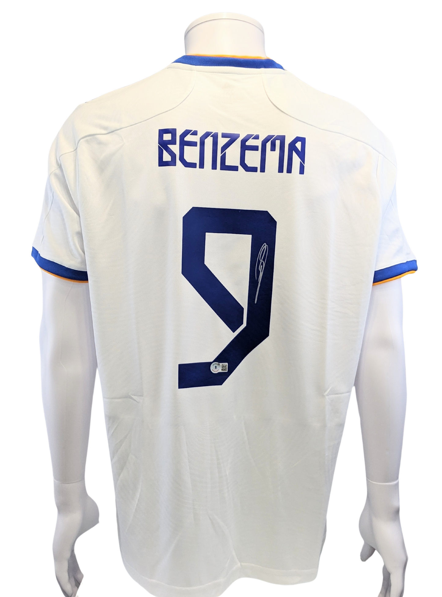 Karim Benzema #9 Autographed Adidas Real Madrid White & Blue Jersey