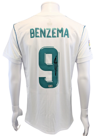 compare product Karim Benzema #9 Autographed Adidas Real Madrid White & Green Jersey