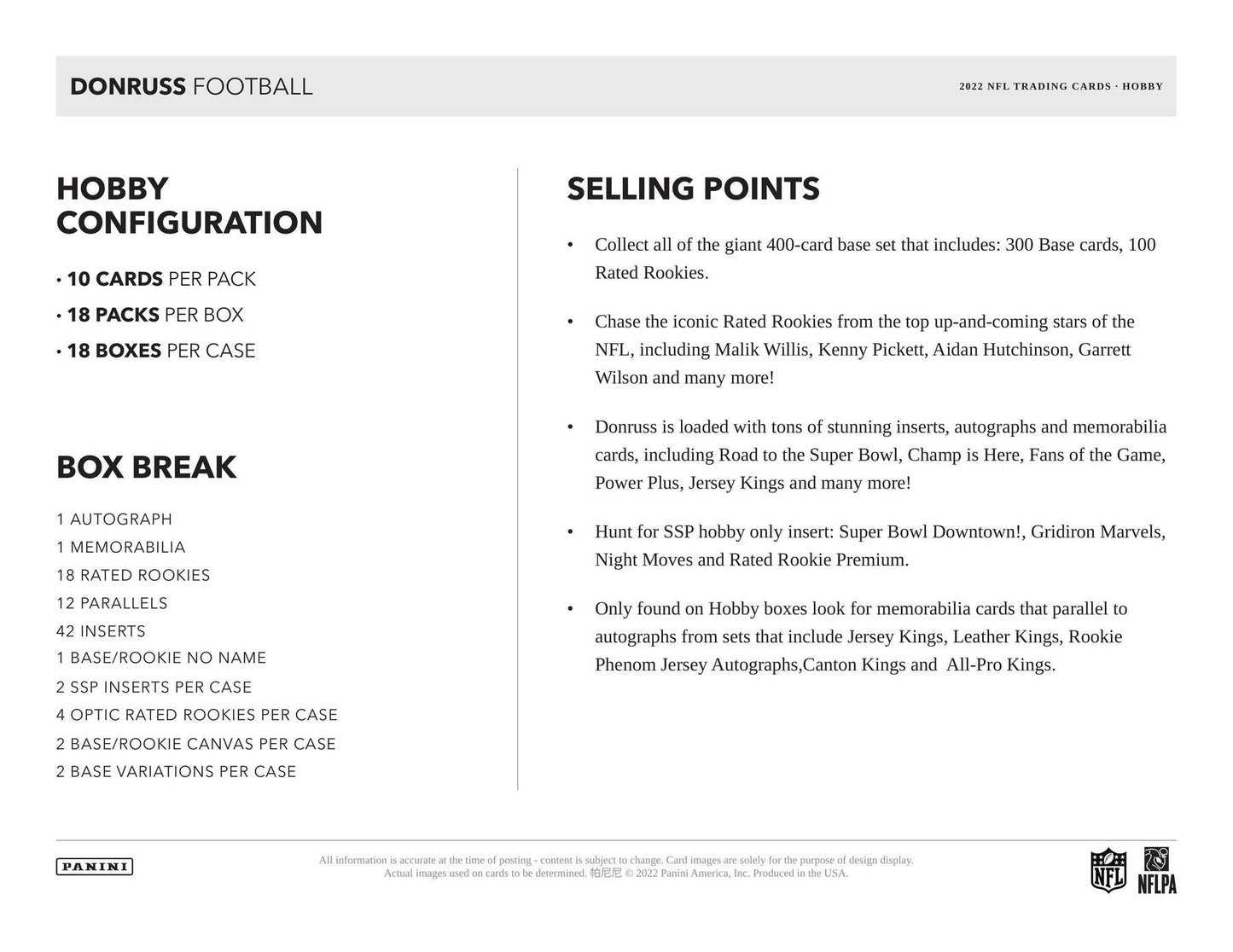 2022 Panini Donruss Football Hobby Pack