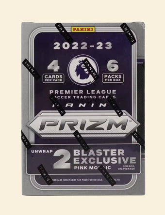 compare product 2022-23 Panini Prizm Premier League Soccer Blaster Box (Pink Prizms)