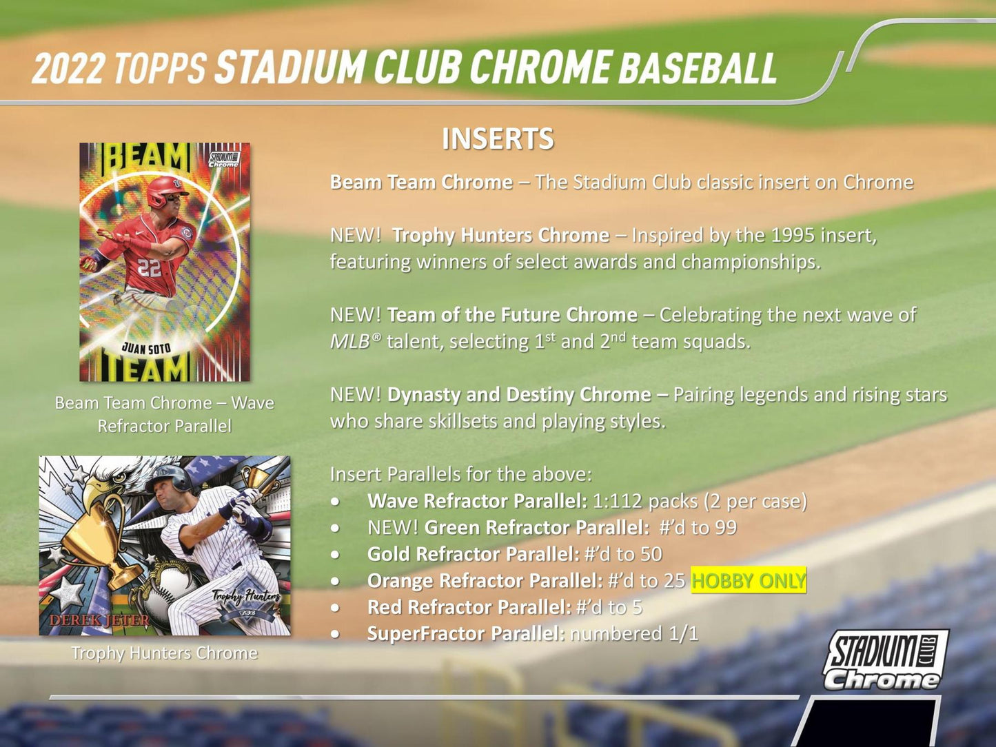2022 Topps Stadium Club Chrome Baseball Hobby Pack