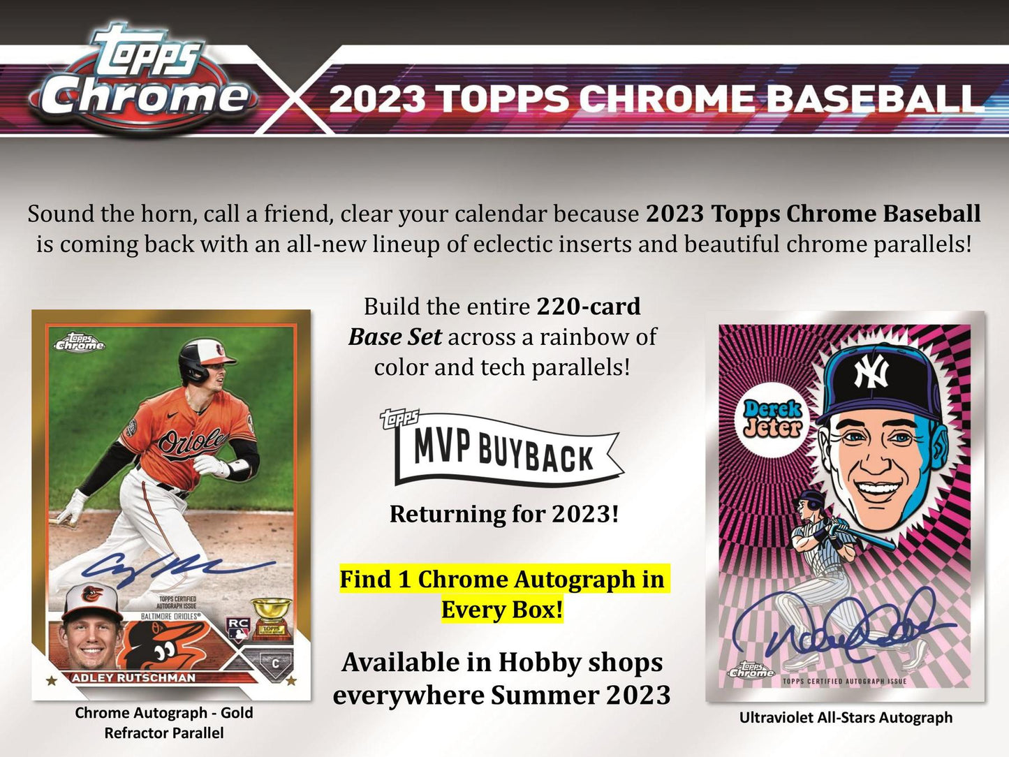 2023 Topps Chrome Baseball Hobby 2023 Topps Chrome Baseball Hobby Pack