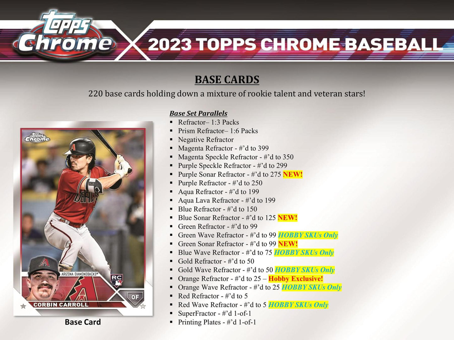 2023 Topps Chrome Baseball Hobby 2023 Topps Chrome Baseball Hobby Pack