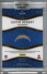 2020 Panini Select Justin Herbert Patch Auto Card #PSS-JHE 31/49