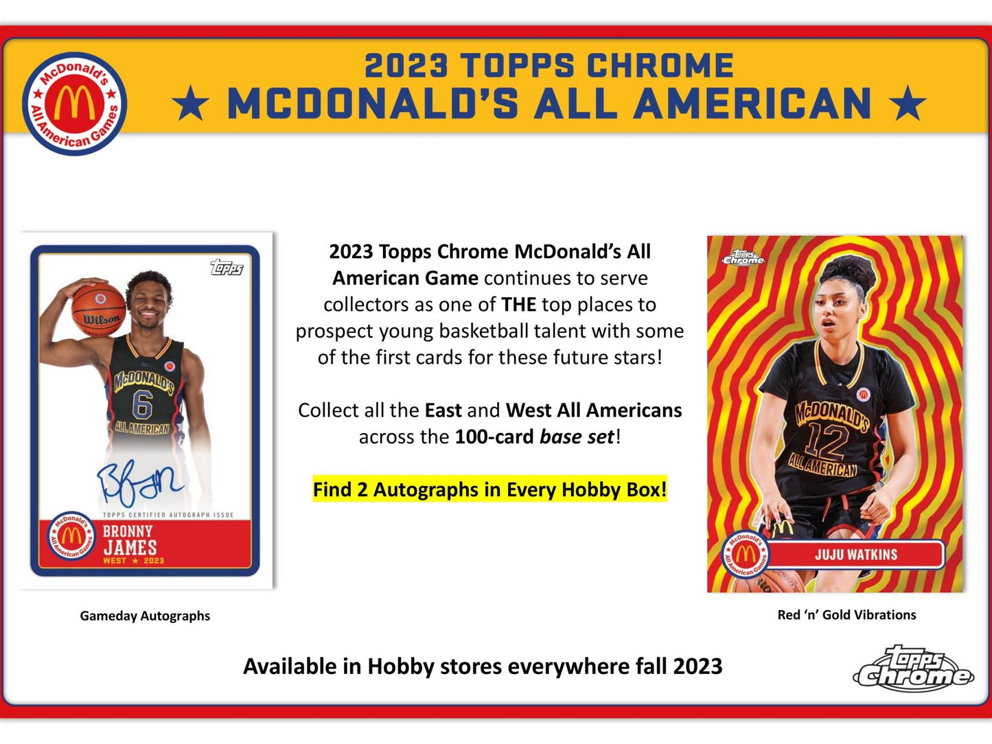 2023 Topps McDonald's All American Chrome Basketball Hobby Pack