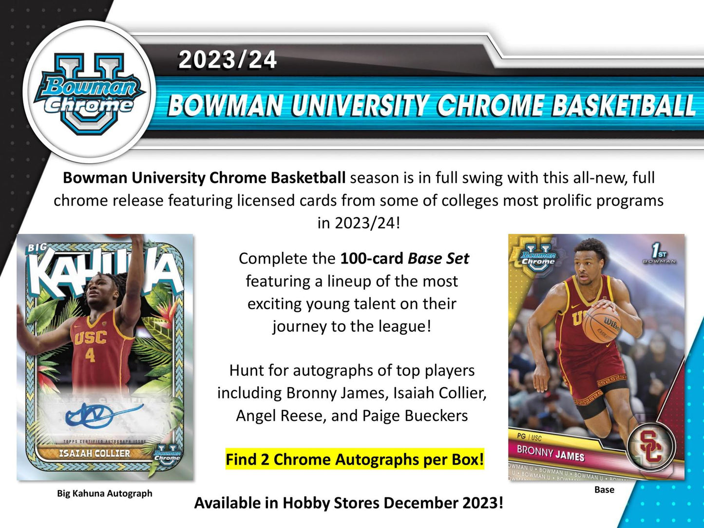 2023/24 Bowman University Chrome Basketball Hobby Pack