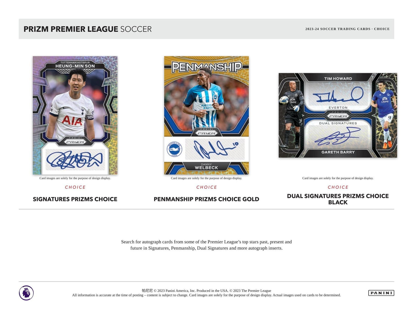 2023/24 Panini Prizm Premier League EPL Soccer Choice