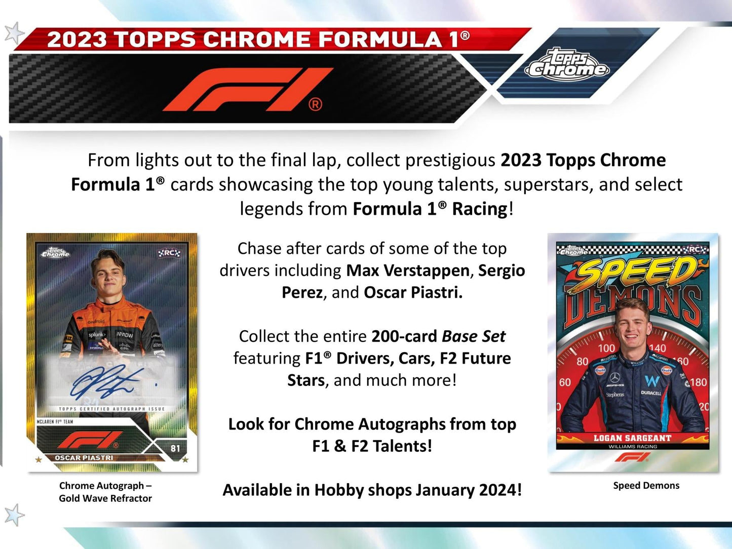 2023 Topps Chrome F1 Formula 1 Racing Hobby