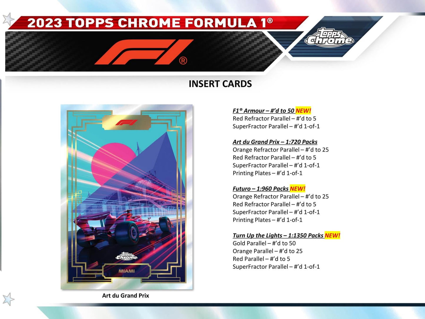 2023 Topps Chrome F1 Formula 1 Racing Hobby