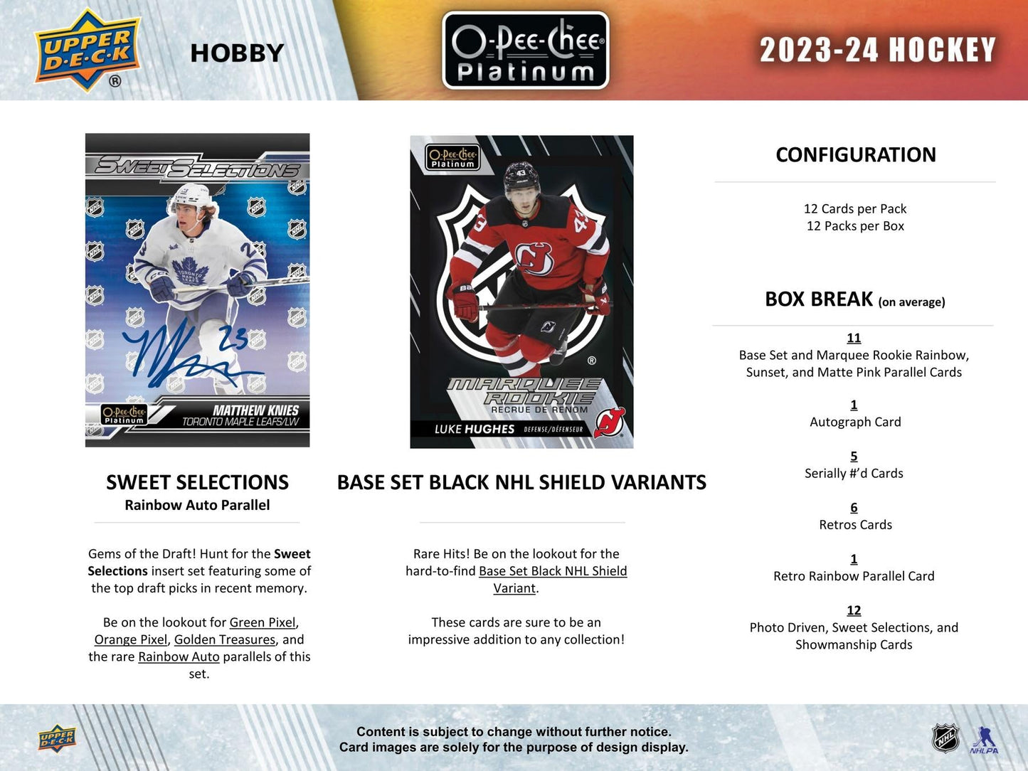 2023/24 Upper Deck O-Pee-Chee Platinum Hockey Hobby Pack