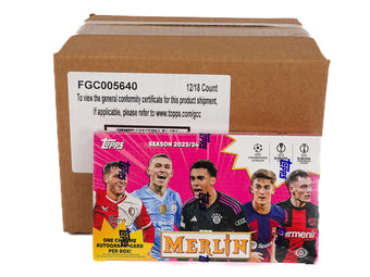 compare product 2023/24 Topps Chrome Merlin UEFA Club Competitions Soccer Hobby Box