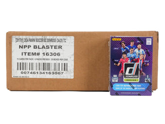 compare product 2024/25 Panini Donruss Soccer 6-Pack Blaster (Blue Cubic Parallels!)