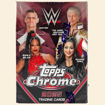 compare product 2025 Topps Chrome WWE Blaster Box