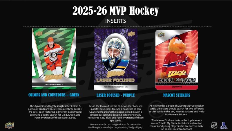 2025/26 Upper Deck MVP Hockey Hobby