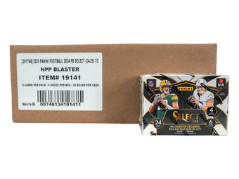 compare product 2024 Panini Select Football 6-Pack Blaster (Red & Blue Prizms!)