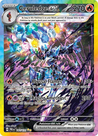 compare product Pokemon SV: Prismatic Evolutions 147/131 Ceruledge ex Near Mint