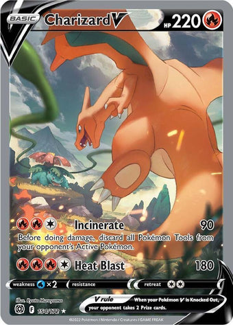 compare product Pokemon SWSH09: Brilliant Stars 154/172 Charizard V (Alternate Full Art) Near Mint