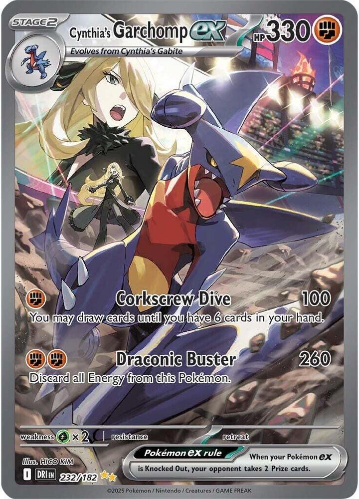 Pokemon SV10: Destined Rivals 232/182 Cynthia's Garchomp ex  Near Mint