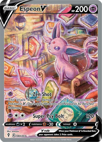 compare product Pokemon SWSH07: Evolving Skies 180/203 Espeon V (Alternate Full Art) Near Mint