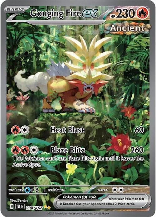 Pokemon SV05: Temporal Forces 204/162 Gouging Fire ex  Near Mint