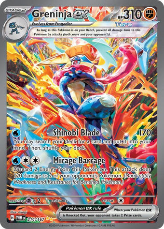 compare product Pokemon SV06: Twilight Masquerade 214/167 Greninja ex  Near Mint