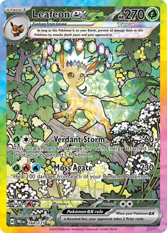 compare product Pokemon SV: Prismatic Evolutions 144/131 Leafeon ex  Near Mint