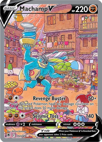 compare product Pokemon SWSH10: Astral Radiance 172/189 Machamp V (Alternate Full Art) Near Mint