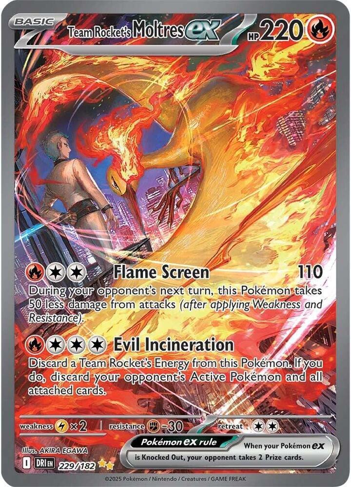 Pokemon SV10: Destined Rivals 229/182 Team Rocket's Moltres ex  Near Mint