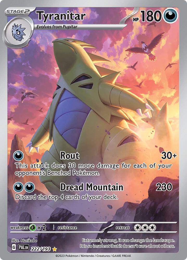 Pokemon SV02: Paldea Evolved 222/193 Tyranitar  Near Mint