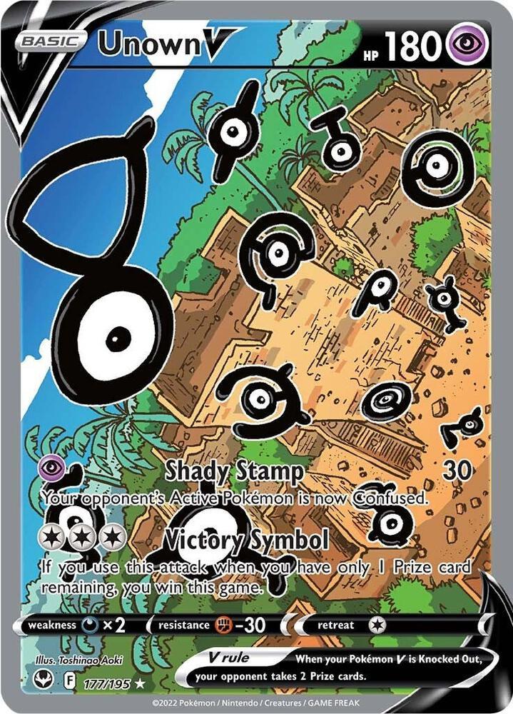 Pokemon SWSH12: Silver Tempest 177/195 Unown V (Alternate Full Art) Near Mint