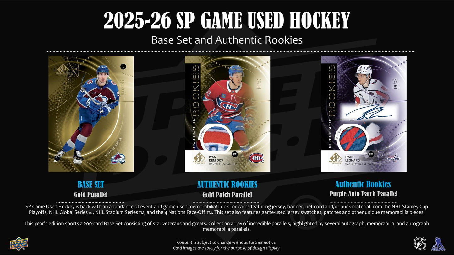 2025/26 Upper Deck SP Game Used Hockey Hobby
