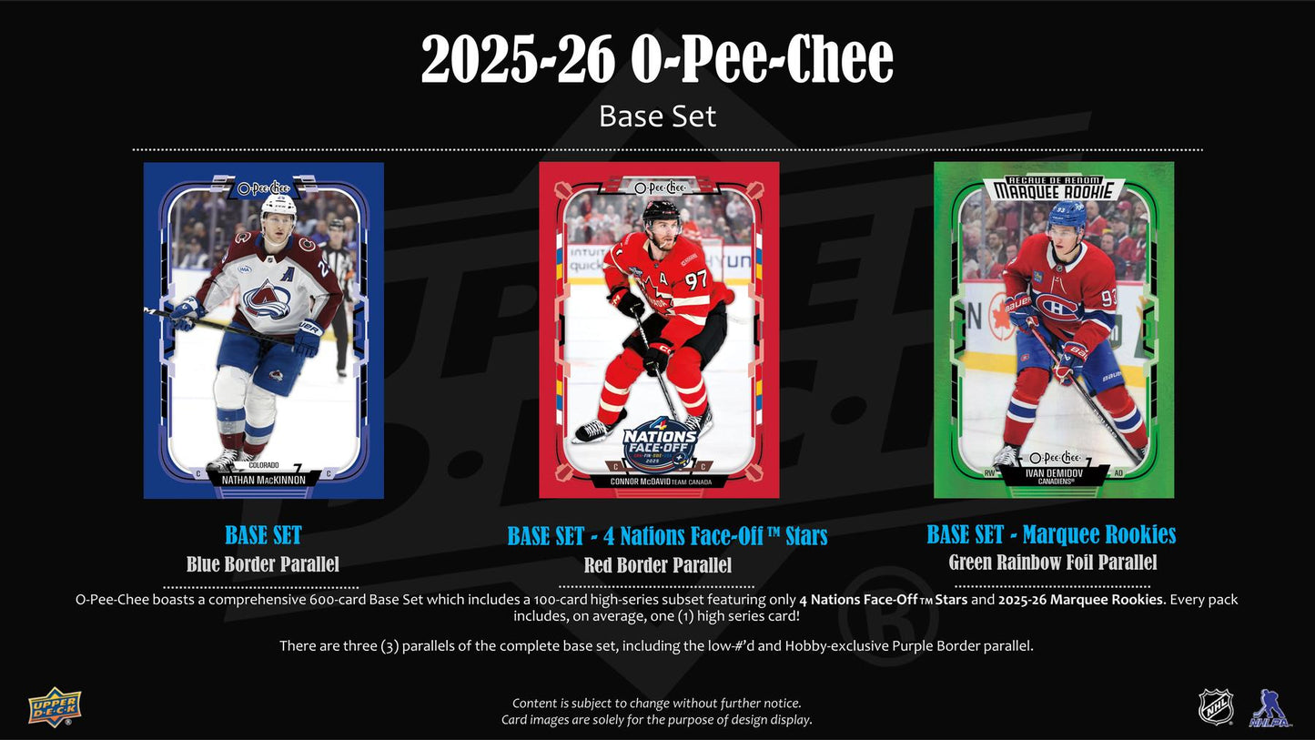 2025/26 Upper Deck O-Pee-Chee Hockey Hobby