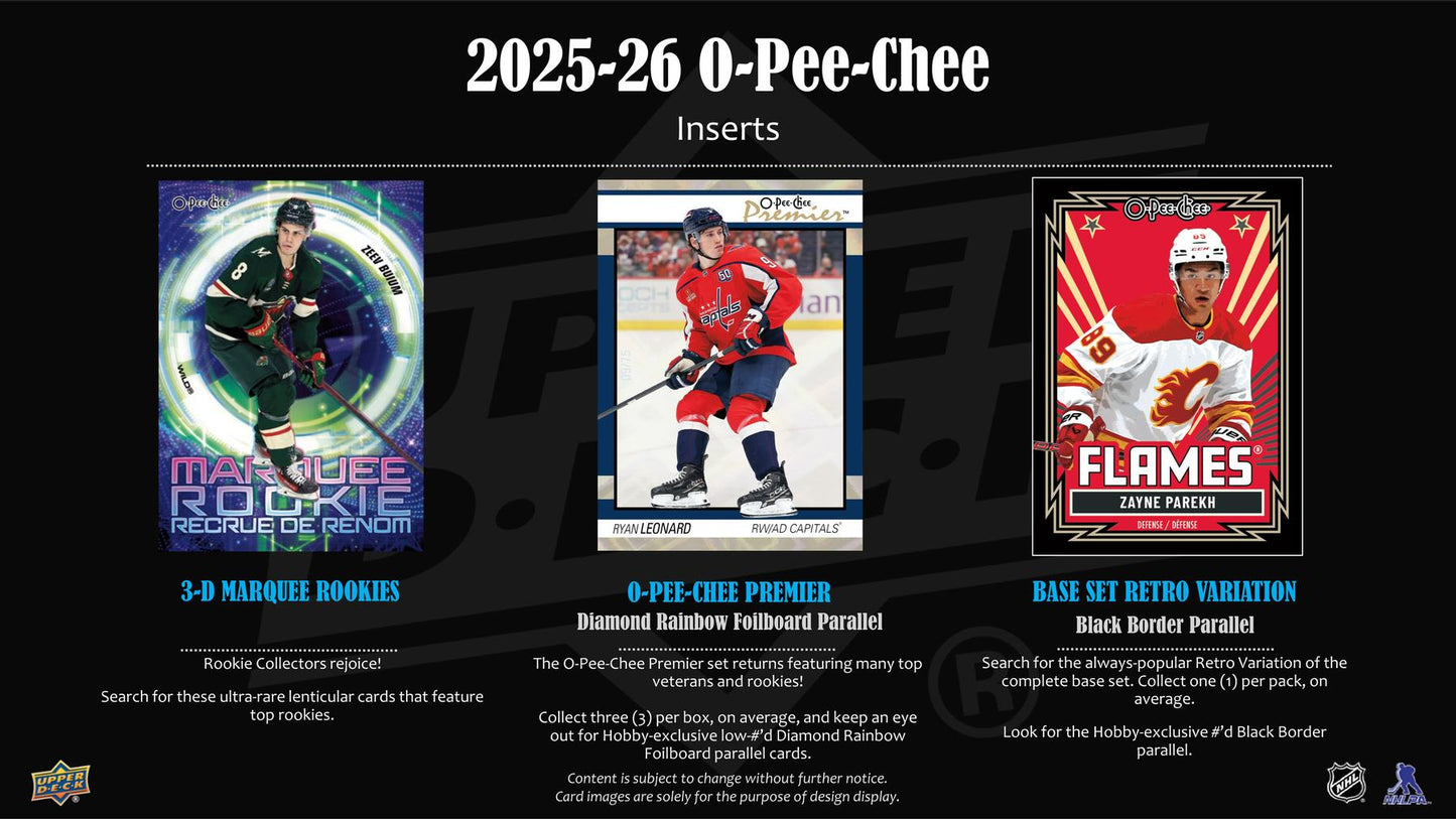 2025/26 Upper Deck O-Pee-Chee Hockey Hobby
