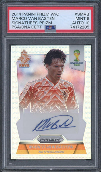 compare product 2014 Panini Prizm Marco Van Basten Silver Auto PSA 9