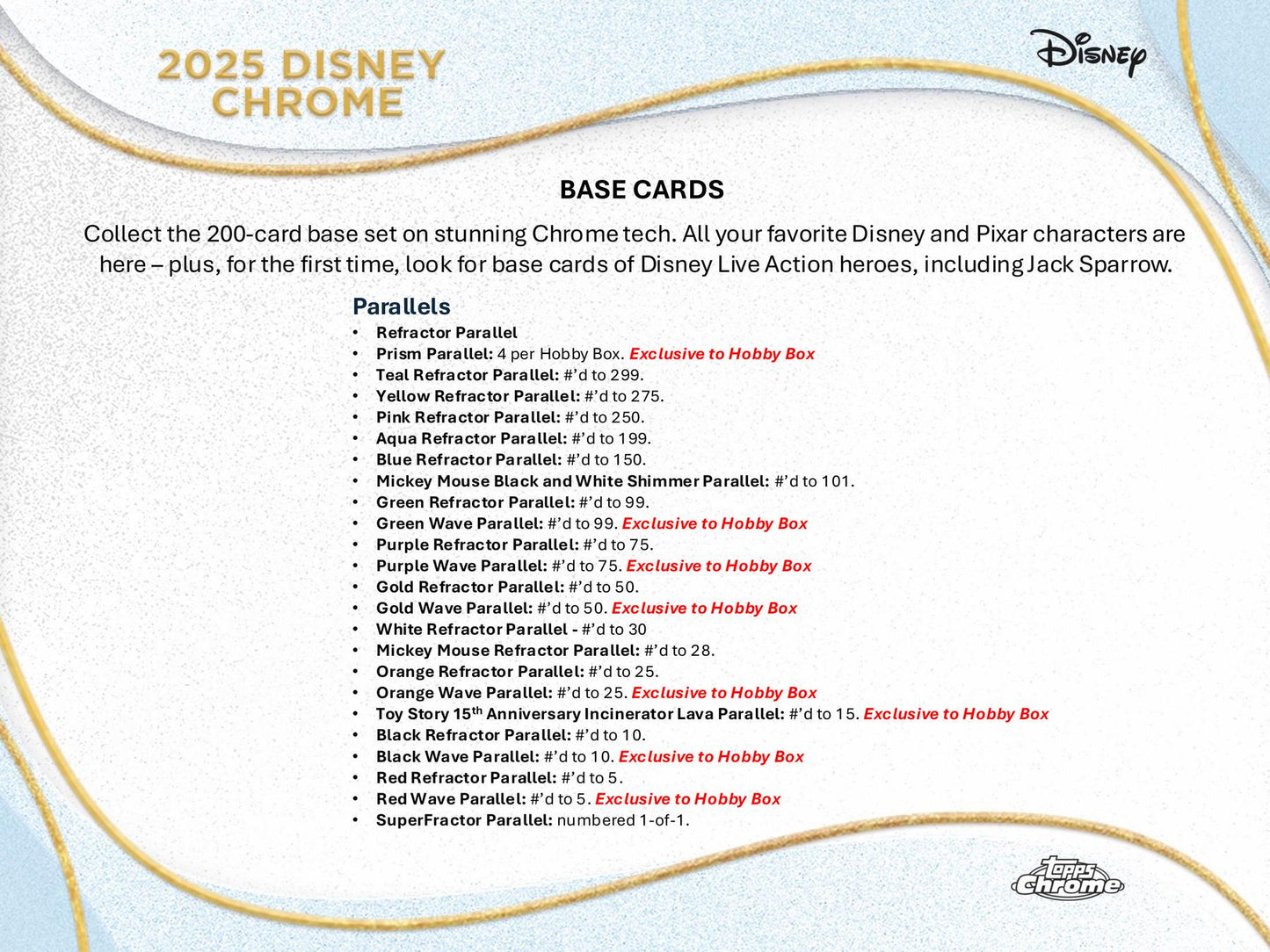 Disney Chrome Hobby (Topps 2025)