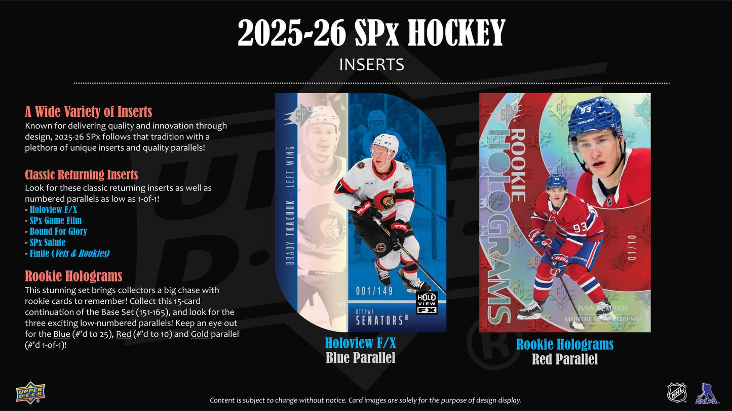 2025/26 Upper Deck SPx Hockey Hobby