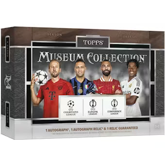 compare product 2024-25 Topps UEFA Club Competitions Museum Collection Soccer Hobby 8 Box Case