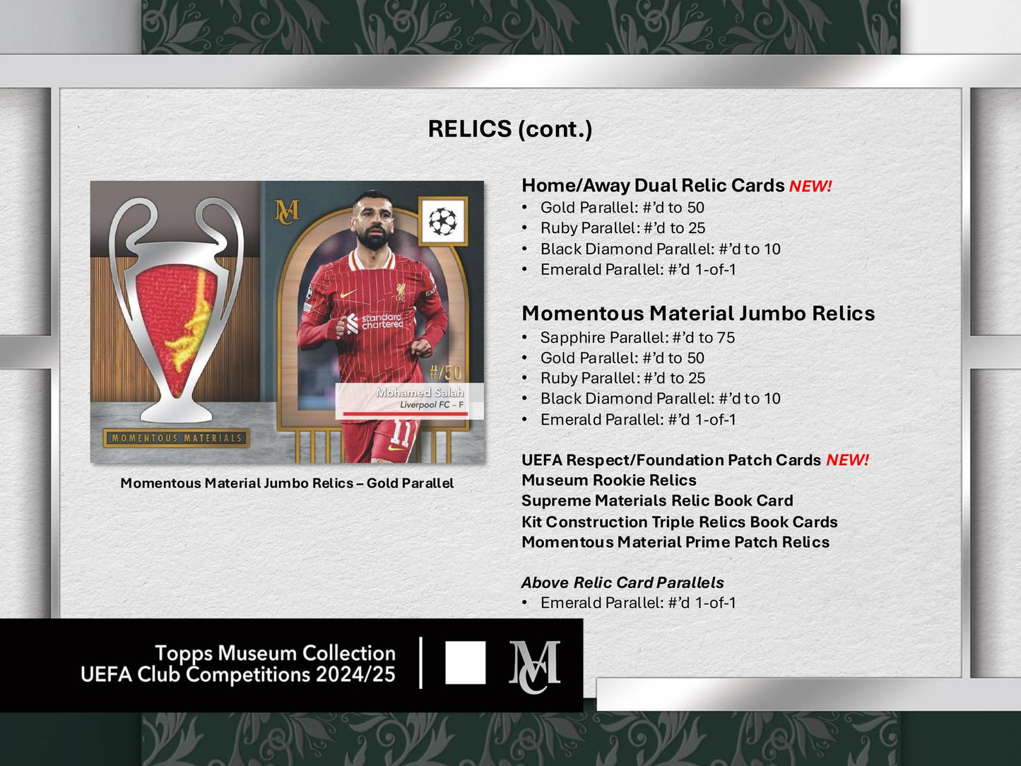 2024/25 Topps UEFA Club Competitions Museum Collection Soccer Hat-Trick