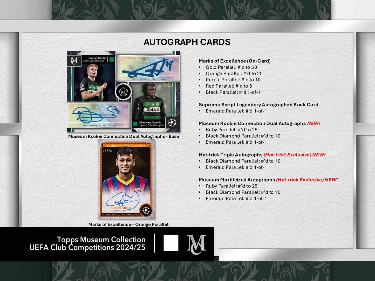 2024/25 Topps UEFA Club Competitions Museum Collection Soccer Hat-Trick