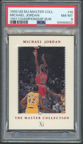 compare product 1999 UD Master Collection Michael Jordan #XI /500 PSA 8