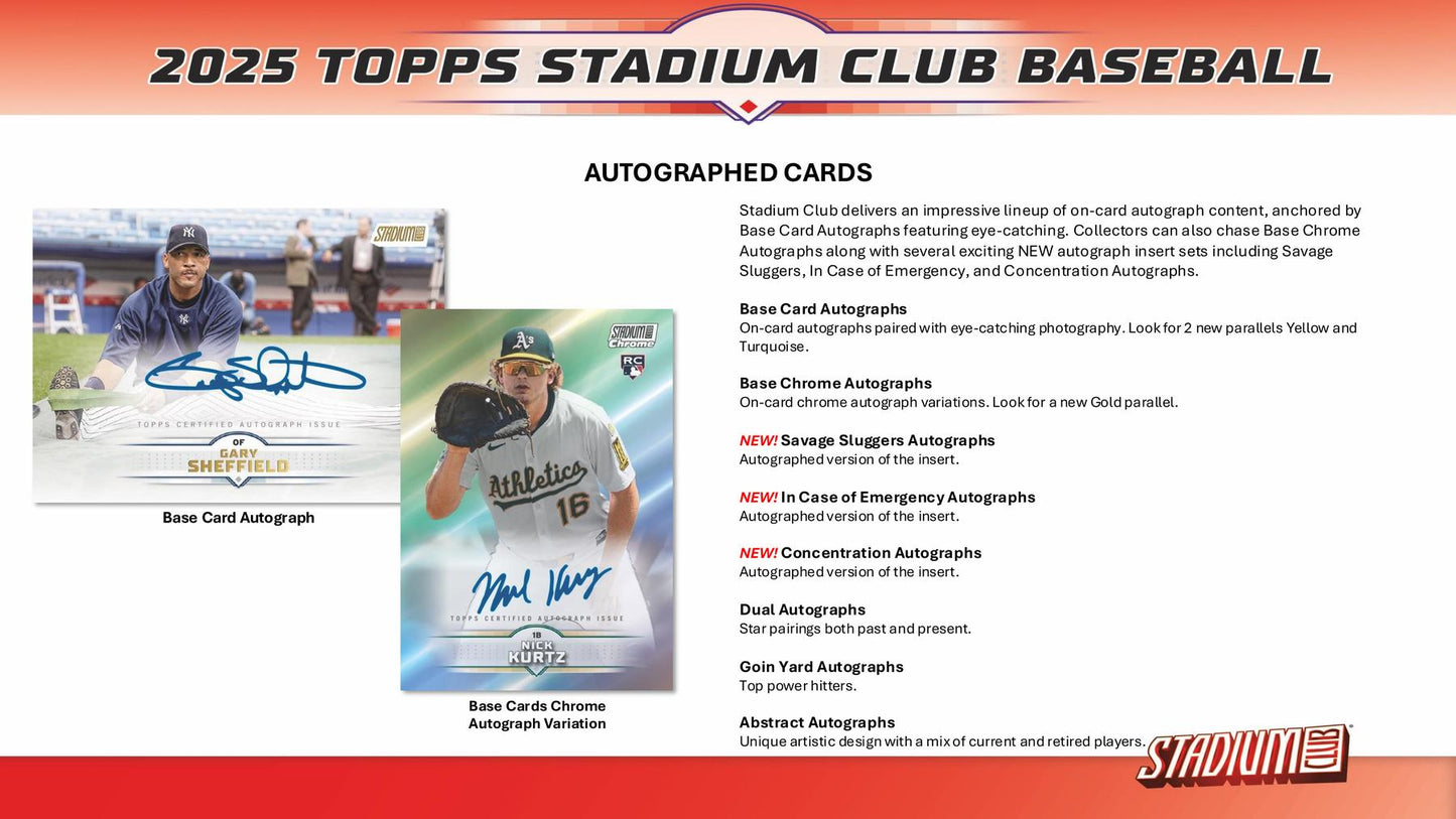 2025 Topps Stadium Club Baseball Hobby
