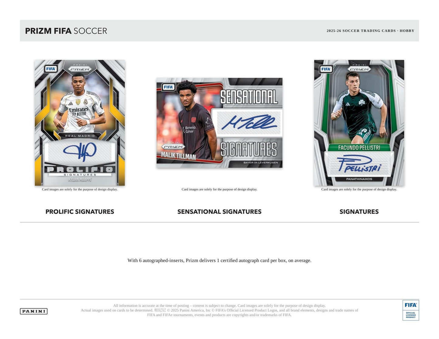 2025/26 Panini Prizm FIFA Soccer Hobby