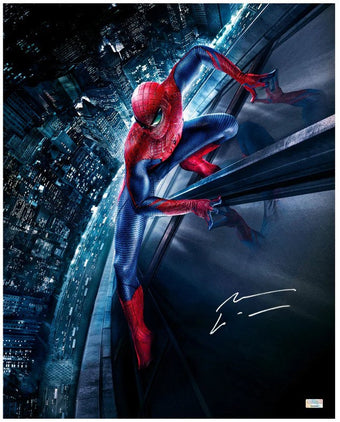 compare product Andrew Garfield Autographed Amazing Spider-Man City Scape 16×20 Photo Framed