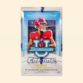 compare product 2022 Bowman U Chrome University Football Hobby Box