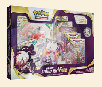 compare product Pokemon Hisuian Zoroark VStar Premium Collection Box